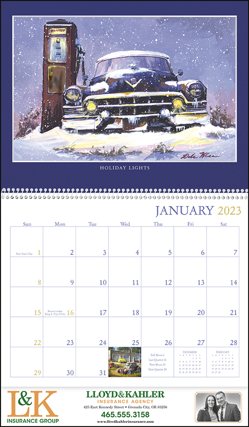 Junkyard Classics by Dale Klee Spiral Bound Wall Calendar for 2023